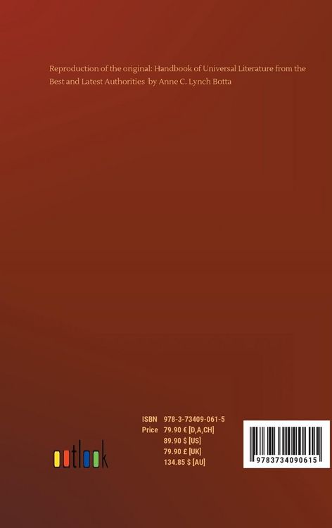 Produktbild: Handbook of Universal Literature from the Best and Latest Authorities
