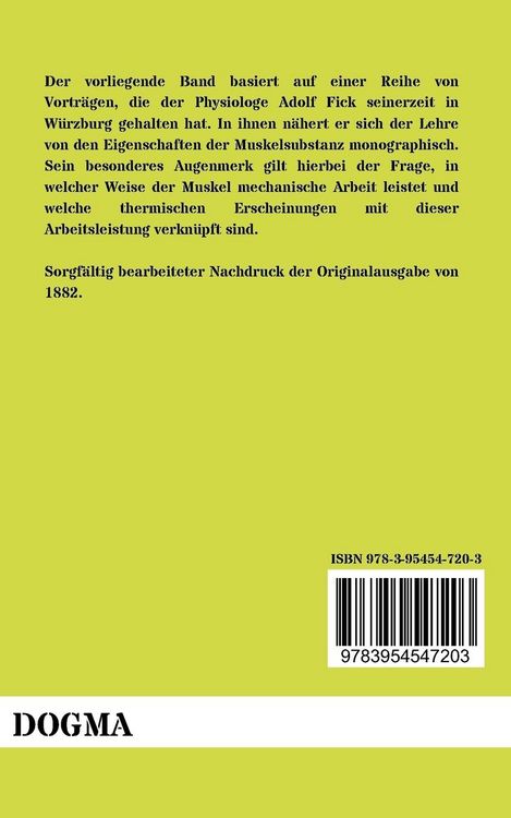 Produktbild: Mechanische Arbeit und W&auml;rmeentwicklung bei der Muskelt&auml;tigkeit