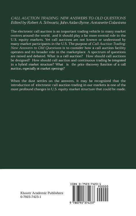 Produktbild: Call Auction Trading