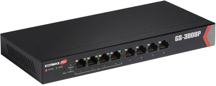Produktbild: EDIMAX GS-3008P GS-3008P Netzwerk Switch 8 Port PoE-Funktion