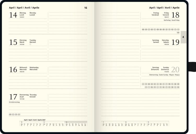 Produktbild: BRUNNEN 1079166327 Buchkalender Kompagnon Mod. 791 66 2027 A5, Kunststoff, dunkelblau