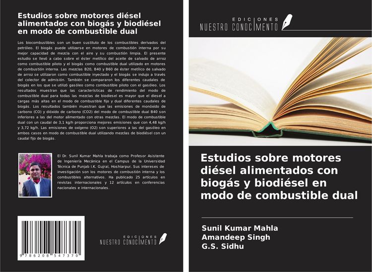 Produktbild: Estudios sobre motores di&eacute;sel alimentados con biog&aacute;s y biodi&eacute;sel en modo de combustible dual
