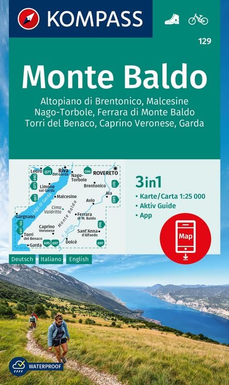 Produktbild: KOMPASS Wanderkarte 129 Monte Baldo, Malcesine, Nago-Torbole