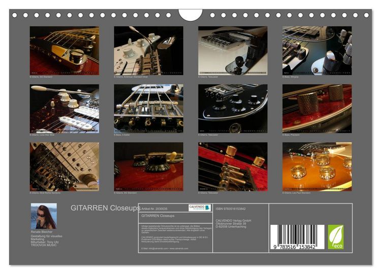 Produktbild: GITARREN Closeups (Wandkalender 2026 DIN A4 quer), CALVENDO Monatskalender