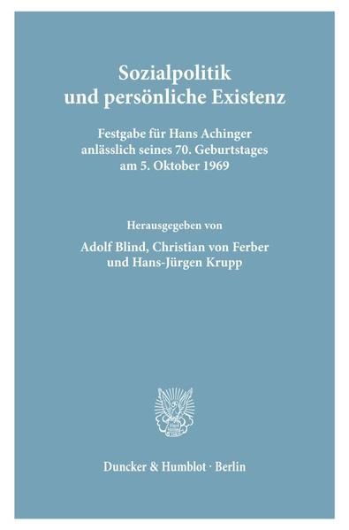 Produktbild: Sozialpolitik und pers&ouml;nliche Existenz.