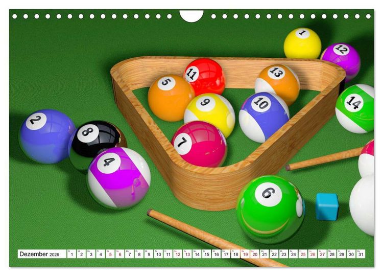 Produktbild: Indoor Aktivit&auml;ten. Billard, Darts und Bowling. Impressionen (Wandkalender 2026 DIN A4 quer), CALVENDO Monatskalender