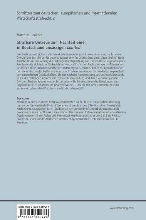 Produktbild: Strafbare Untreue zum Nachteil einer in Deutschland ansaessigen &laquo;Limited&raquo;