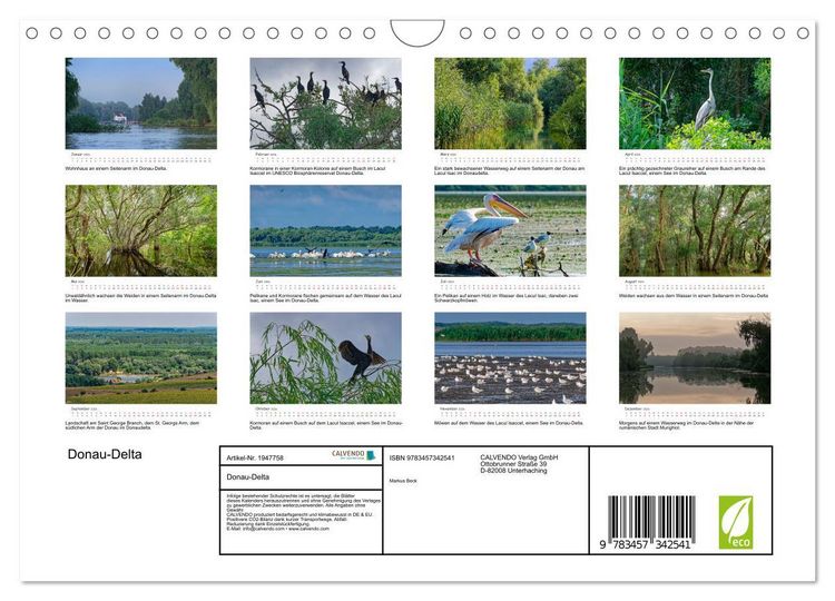 Produktbild: Donau-Delta (Wandkalender 2026 DIN A4 quer), CALVENDO Monatskalender