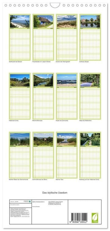 Produktbild: Familienplaner 2027 - Das idyllische Usedom mit 5 Spalten (Wandkalender, 21 x 45 cm) CALVENDO