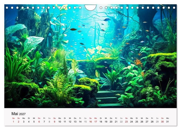 Pflanzen im Süßwasseraquarium. Gartenkunst im Fischbecken