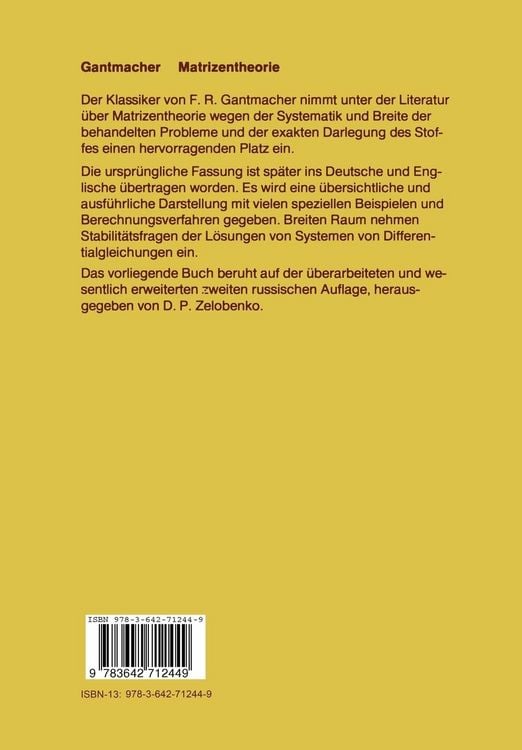 Produktbild: Matrizentheorie