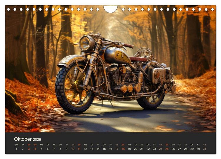 Produktbild: Steampunk Motorr&auml;der (Wandkalender 2026 DIN A4 quer), CALVENDO Monatskalender