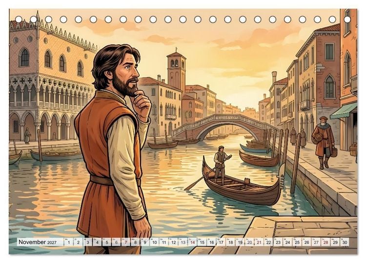Produktbild: Marco Polo - Die gro&szlig;e Reise nach Osten (Tischkalender 2027 DIN A5 quer), CALVENDO Monatskalender