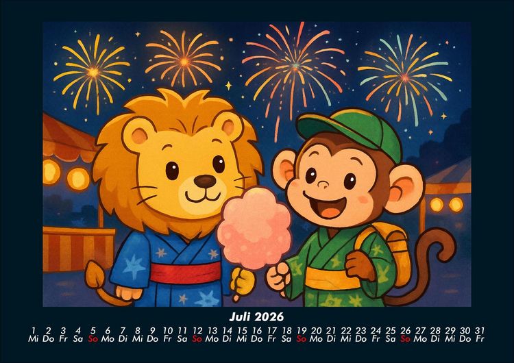 Produktbild: Buschi & Milo - Reise durch Japan 2026 Fotokalender DIN A4