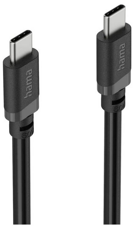 Produktbild: Hama USB-Ladekabel USB 2.0 USB-C&reg; Stecker 1m Schwarz 00201806