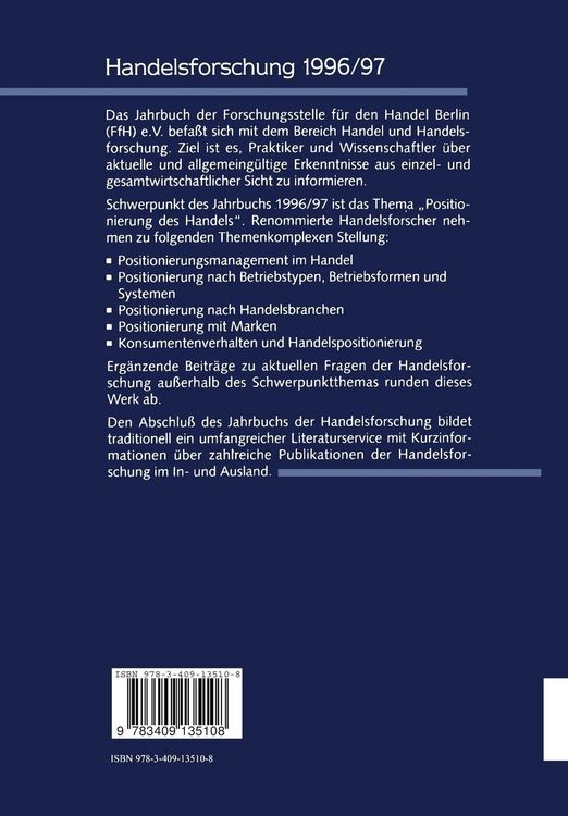 Produktbild: Handelsforschung 1996/97