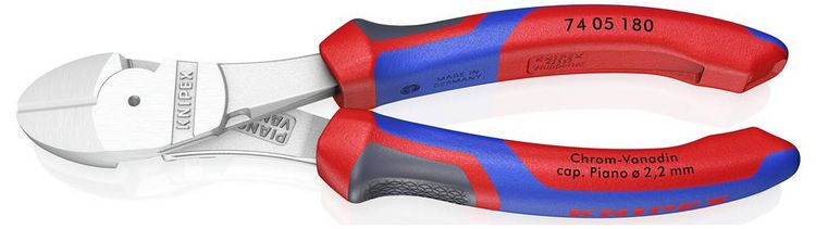Produktbild: Knipex 74 05 180 Werkstatt Kraft-Seitenschneider mit Facette 180mm