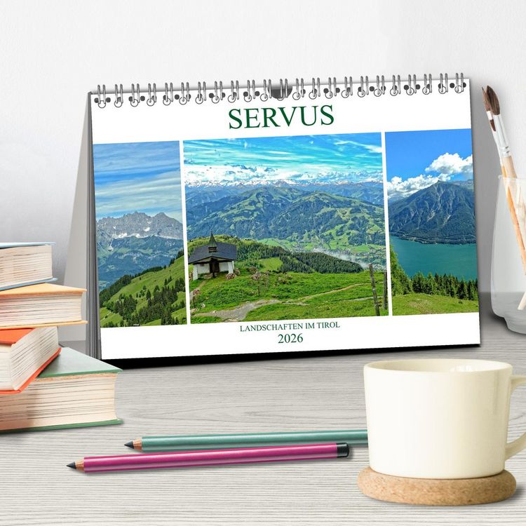 Produktbild: Servus. Landschaften im Tirol (Tischkalender 2026 DIN A5 quer), CALVENDO Monatskalender