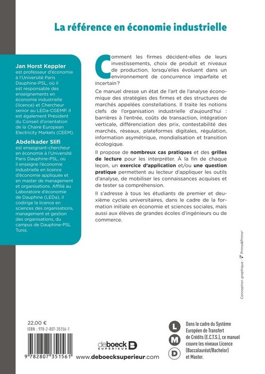 Produktbild: Economie industrielle cours et e