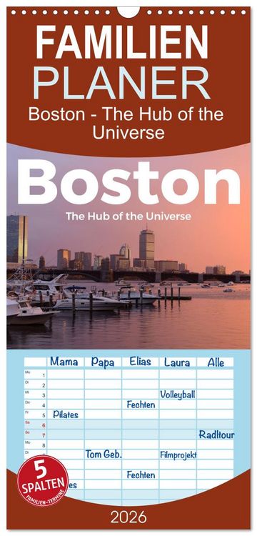 Produktbild: Familienplaner 2026 - Boston - The Hub of the Universe mit 5 Spalten (Wandkalender, 21 x 45 cm) CALVENDO