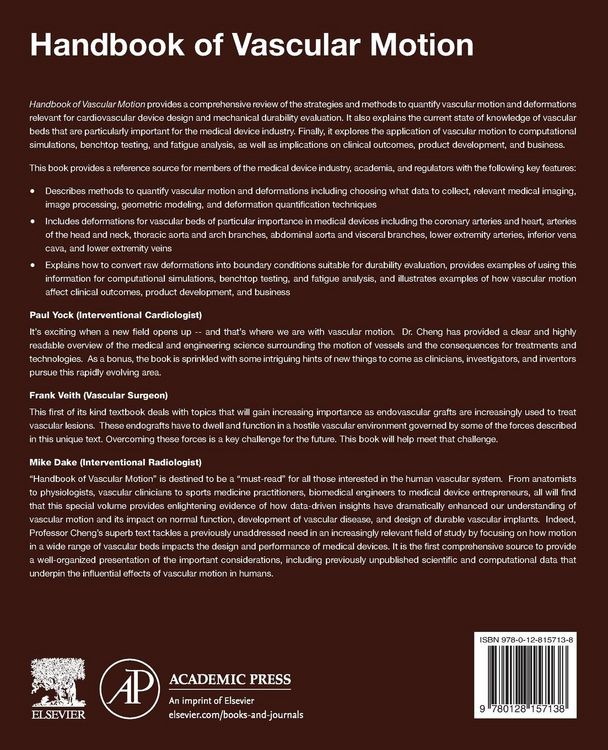Produktbild: Handbook of Vascular Motion