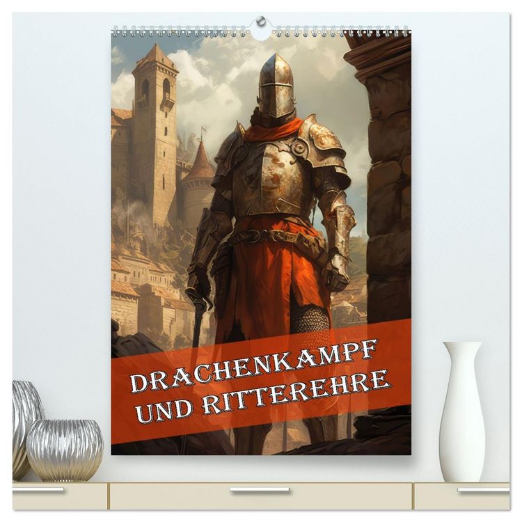 Produktbild: Drachenkampf und Ritterehre (hochwertiger Premium Wandkalender 2026 DIN A2 hoch), Kunstdruck in Hochglanz