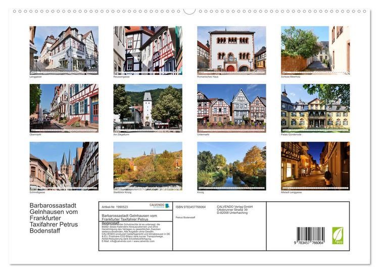 Produktbild: Barbarossastadt Gelnhausen vom Frankfurter Taxifahrer Petrus Bodenstaff (hochwertiger Premium Wandkalender 2026 DIN A2 quer), Kunstdruck in Hochglanz