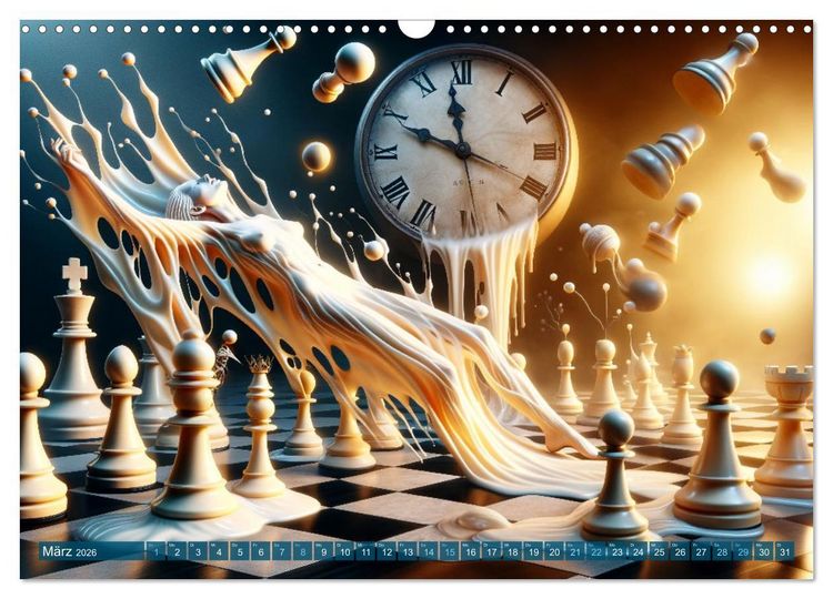 Produktbild: Schachwelten: Zw&ouml;lf Monate im Reich der K&ouml;nige (Wandkalender 2026 DIN A3 quer), CALVENDO Monatskalender