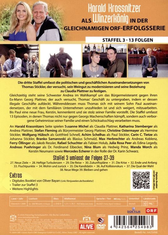 Produktbild: Der Winzerk&ouml;nig - Die komplette Staffel 3 (Fernsehjuwelen) [4 DVDs]