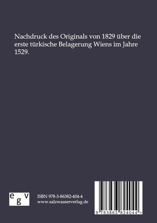 Produktbild: Wiens erste aufgehobene t&uuml;rkische Belagerung