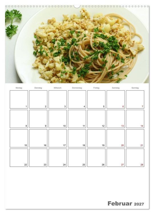 Produktbild: Pasta mit Gem&uuml;se (hochwertiger Premium Wandkalender 2027 DIN A2 hoch), Kunstdruck in Hochglanz