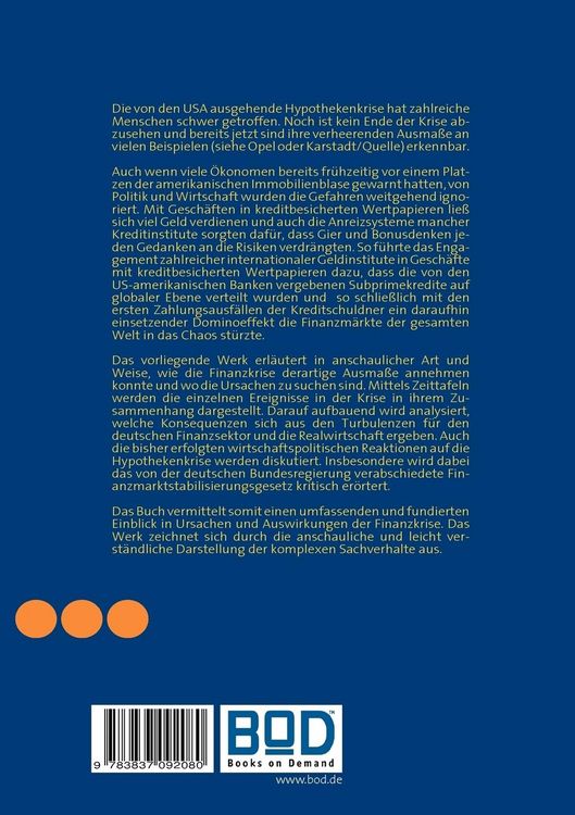 Produktbild: Chronologie, Ursachen und Auswirkungen der Finanzkrise