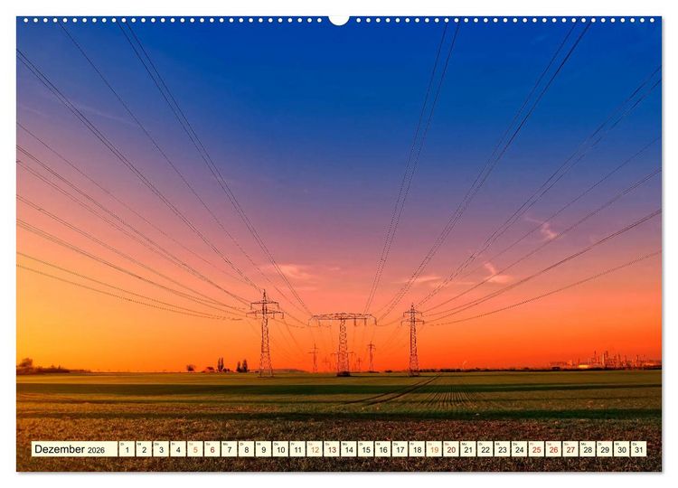Produktbild: Strommasten - Wege des Stroms (Wandkalender 2026 DIN A2 quer), CALVENDO Monatskalender