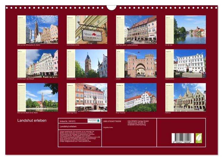 Produktbild: Landshut erleben (Wandkalender 2026 DIN A3 quer), CALVENDO Monatskalender