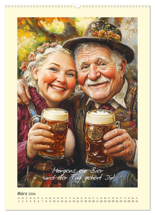 Produktbild: Bier, B&auml;uche, Spr&uuml;che. Spa&szlig; mit Hopfen und Malz (Wandkalender 2026 DIN A2 hoch), CALVENDO Monatskalender