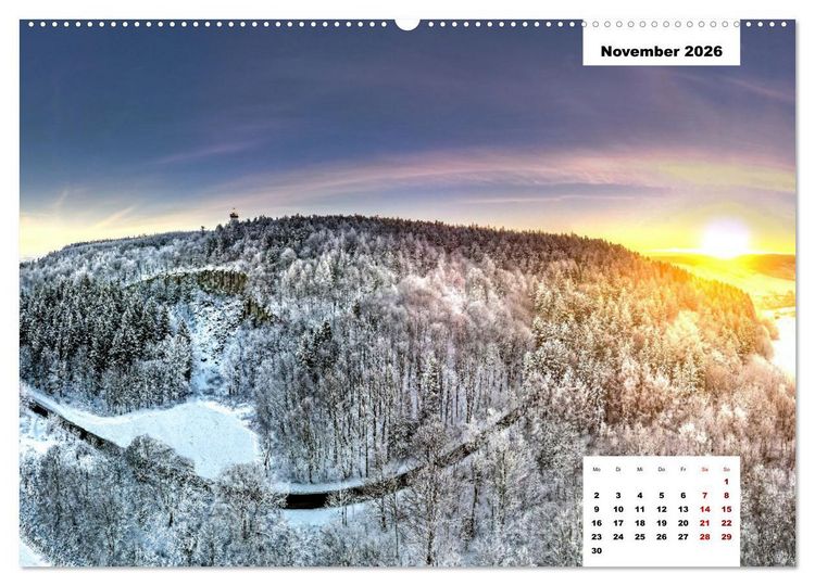 Produktbild: Unser Erzgebirge von oben (hochwertiger Premium Wandkalender 2026 DIN A2 quer), Kunstdruck in Hochglanz