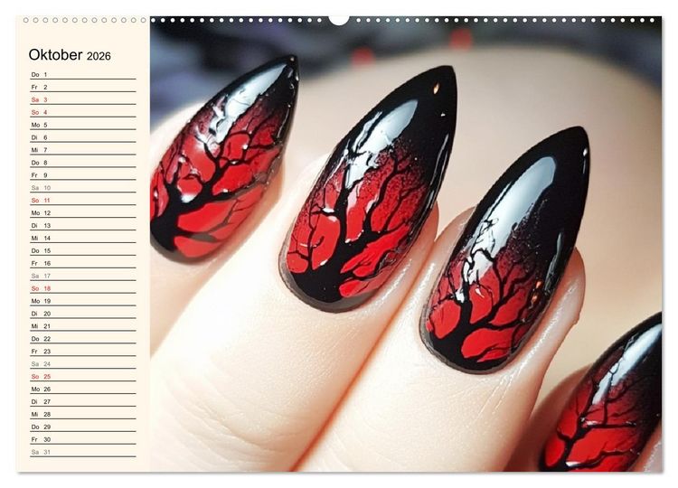 Produktbild: Kreative Nagelkunst. Ausdrucksstarke Designs und Farben (Wandkalender 2026 DIN A2 quer), CALVENDO Monatskalender