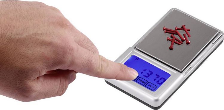 Produktbild: VOLTCRAFT PS-200 Taschenwaage VC-8912595 W&auml;gebereich (max.) 200 g Ablesbarkeit 0.01 g batteriebetrieben Schwarz, Silber