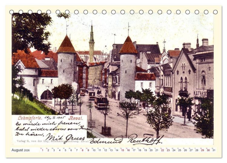 Produktbild: GRUSS AUS REVAL - Estlands Hauptstadt in alten Ansichten (Tischkalender 2026 DIN A5 quer), CALVENDO Monatskalender