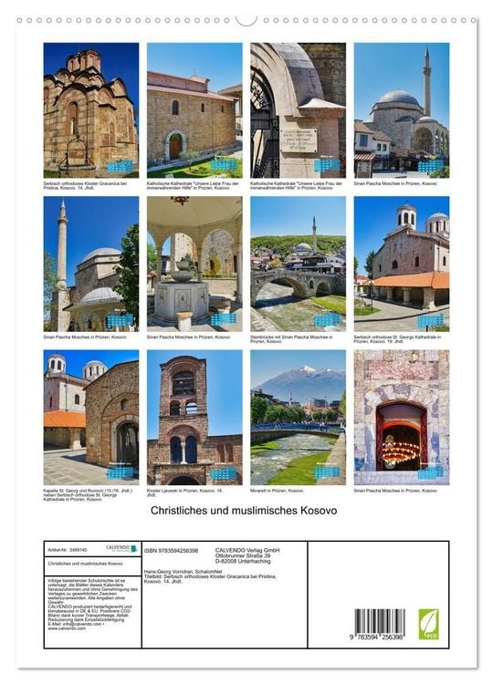 Produktbild: Christliches und muslimisches Kosovo (hochwertiger Premium Wandkalender 2027 DIN A2 hoch), Kunstdruck in Hochglanz
