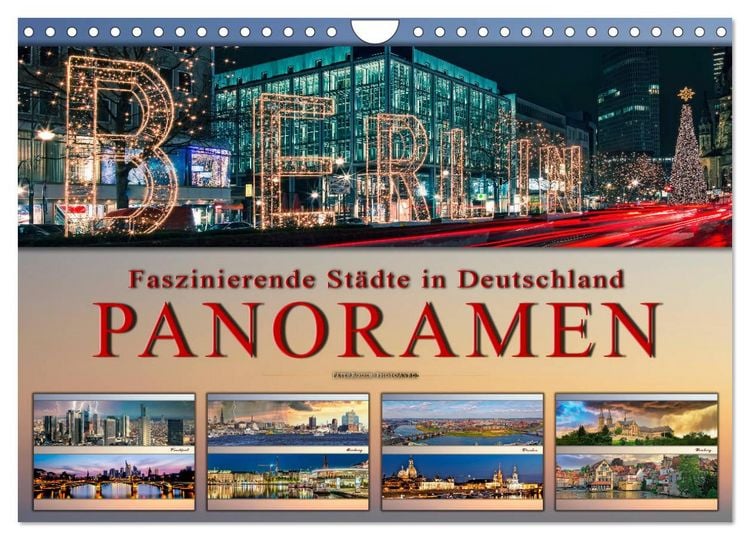 Produktbild: Faszinierende St&auml;dte in Deutschland - Panoramen (Wandkalender 2026 DIN A4 quer), CALVENDO Monatskalender