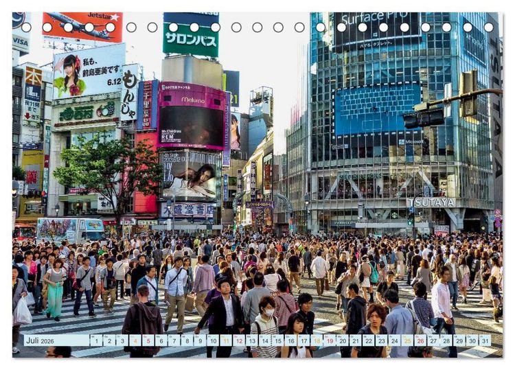 Produktbild: Tokio - Hightech und Menschenmassen (Tischkalender 2026 DIN A5 quer), CALVENDO Monatskalender