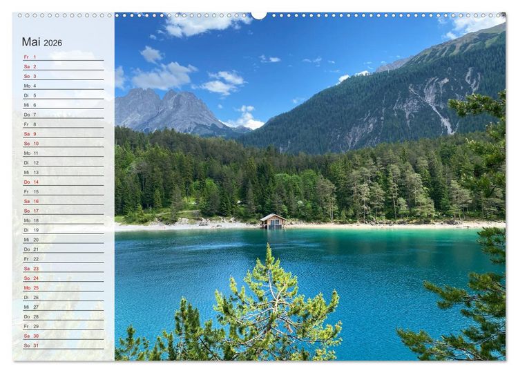 Produktbild: Alpenauszeit - Die Bergh&uuml;tten unserer Alpen (Wandkalender 2026 DIN A2 quer), CALVENDO Monatskalender