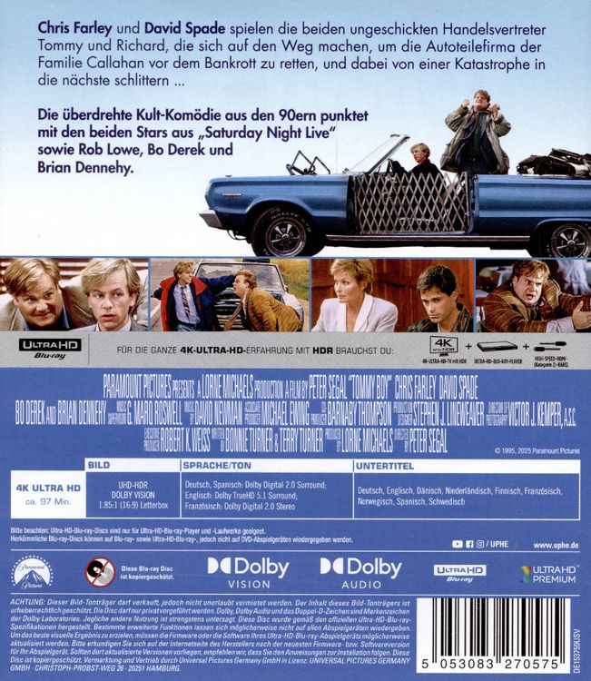 Produktbild: Tommy Boy - Durch dick und d&uuml;nn (4K Ultra HD)