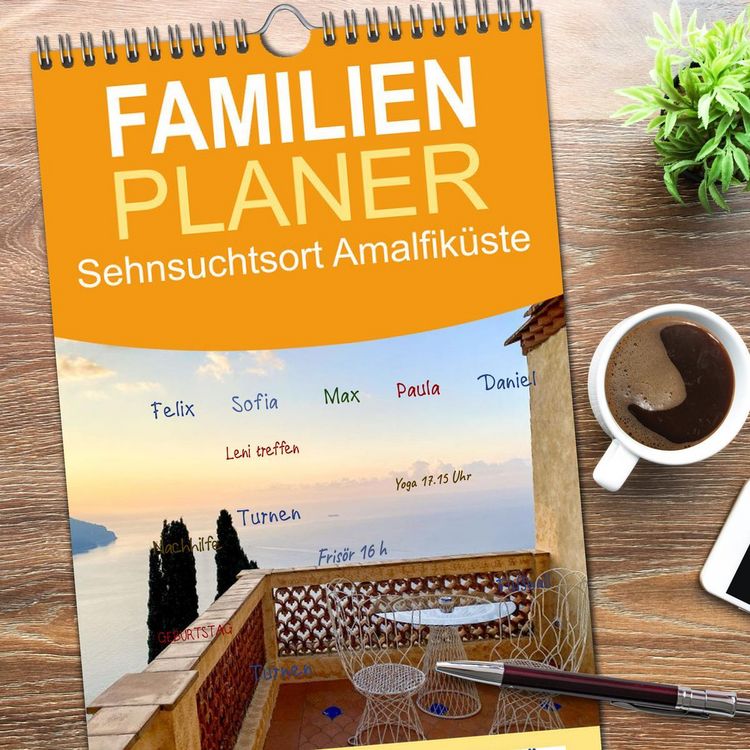 Produktbild: Familienplaner 2026 - Sehnsuchtsort Amalfik&uuml;ste mit 5 Spalten (Wandkalender, 21 x 45 cm) CALVENDO