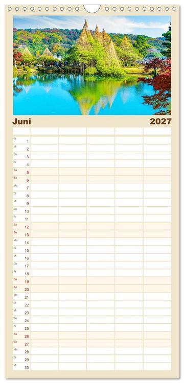 Produktbild: Familienplaner 2027 - Unterwegs in Japan mit 5 Spalten (Wandkalender, 21 x 45 cm) CALVENDO