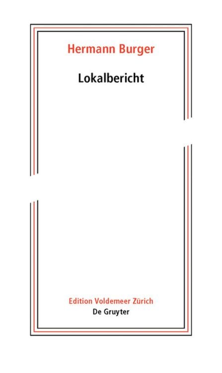 Bild vom Artikel Hermann Burger – Lokalbericht vom Autor Hermann Burger
