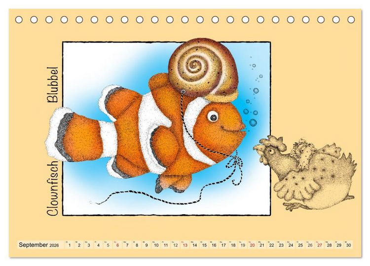 Produktbild: Kater Mizzimo und seine Freunde (Tischkalender 2026 DIN A5 quer), CALVENDO Monatskalender