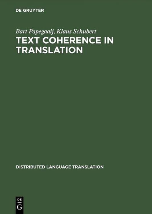 Produktbild: Text Coherence in Translation
