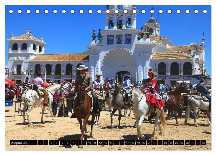 Produktbild: El Rocio - Andalusiens faszinierende Wallfahrt (Tischkalender 2026 DIN A5 quer), CALVENDO Monatskalender